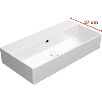 Umyvadlo GSI KUBE X keramické umyvadlo 70x37cm, bez otvoru, bílá ExtraGlaze