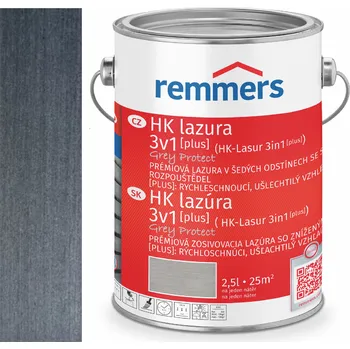 Lak na dřevo Remmers HK-LASUR [PLUS] GREY PROTECT 2,5L 5439 (FT-25416) Grafitově šedá - Graphitgrau + dárek k objednávce nad 1000Kč