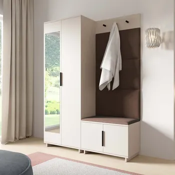 Předsíňová stěna Předsíňová stěna Bianco 3 - U/6 Barva čalounění: Hnědá - Trinity 07