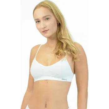 GINA dámské top podprsenkový s úzkými ramínky, úzká ramínka, bezešvé, jednobarevné MicroBavlna 07001P Barva: Bílá, Velikost: L/XL