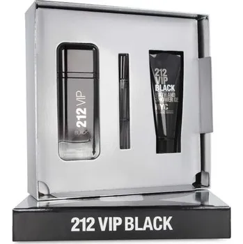 Kosmetická sada Carolina Herrera 212 VIP Men Black Dárková sada Parfémovaná voda EDP 100ml + sprchový gel 100ml + Parfémovaná voda EDP 10ml