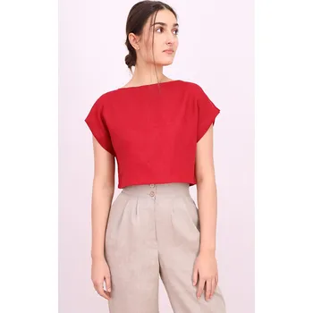 Lotika Krátké 100% lněné tričko Lotika 1009511