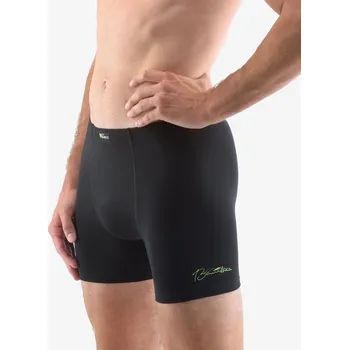 Pánské spodní prádlo GINA pánské boxerky s delší nohavičkou, delší nohavička, šité, s potiskem Eco Bamboo 74158P Barva: dunaj pomnenková, Velikost: 54/56