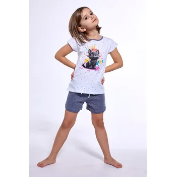 Dívčí pyžamo Cornette pyžamo dívčí 245/109 Black Cat - bílá, 110-116 (Dívčí pyžamo Cornette)