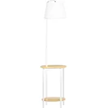 HOMCOM Odkládací stolek se stolní lampou, přírodní-bílá B31-320