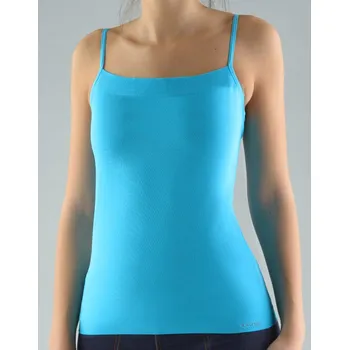 GINA dámské košilka, úzká ramínka, bezešvé, jednobarevné MicroBavlna 08007P Barva: azurová, Velikost: M/L