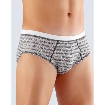 Slipy GINA pánské slipy se širším bokem, širší bok, šité, s potiskem Old Time 71999P Barva: bílá černá, Velikost: 50