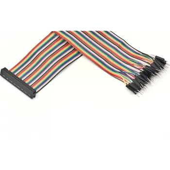 Datový kabel 40žilový GPIO plochý kabel, duhový, female - jumper male