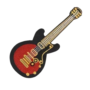 Nášivka Nažehlovací nášivka - červenočerná kytara (6,3 x 14,8 cm)