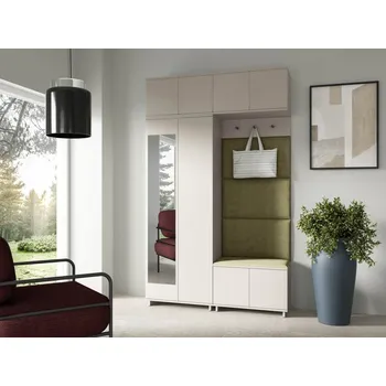 Předsíňová stěna Předsíňová stěna Bianco 1 - P/6 Barva čalounění: Olivově zelená - Trinity 27