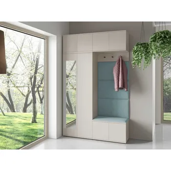 Předsíňová stěna Předsíňová stěna Bianco 1 - P/2 Barva čalounění: Pastelová modrá - Trinity 22