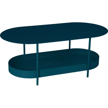 Zahradní stůl Modrý kovový zahradní konferenční stolek Fermob Salsa 113 x 58 cm