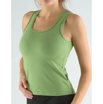 GINA dámské tílko, širší ramínka, šité, jednobarevné 98000P Barva: malachit, Velikost: S