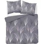 Forbyt Flanelové povlečení - Lísty na šedém, 140x200, 70x80 cm