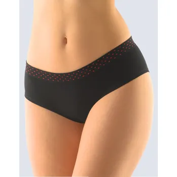 Kalhotky GINA dámské kalhotky francouzské, bezešvé, bokové Bamboo Dots 04025P Barva: černá červená, Velikost: M/L