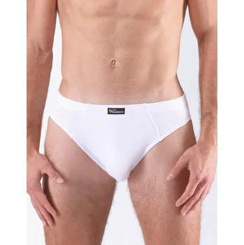 Slipy GINA pánské slipy s úzkým bokem, úzký bok, šité, jednobarevné Eco Bamboo 70058P Barva: Bílá, Velikost: 54/56