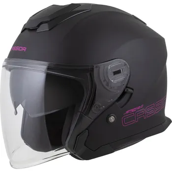 Helma na motorku Otevřená helma na motorku Cassida Jet Tech 2.0 Solid matná černo-růžová