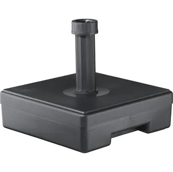 Stojan na slunečník Helcosol Stojan na slunečník plastový plněný betonem s kolečkem, 40x40x12 cm, 40 kg, pro průměr tyče 21-54 mm, barva antracit