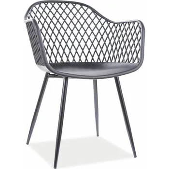 Jídelní židle SIGNAL Jídelní židle - CORRAL B, kovové nohy, černá (VYSTAVENO NA PRODEJNĚ) Sedák: černý (plast)