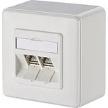 METZ CONNECT Zásuvka na omítku, 2x MC modul RJ45 kat. 6a, 270°, bílá (130B12D20002-E) - 26.11.0783