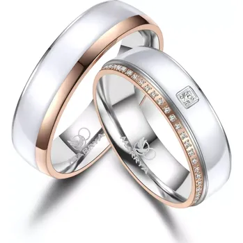 Prsten Snubní prsteny z chirurgické oceli ES-41 se smaltem