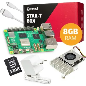 Stolní počítač Oficiální sada s Raspberry Pi 5 (8GB RAM) + chladič + 32GB microSD + příslušenství