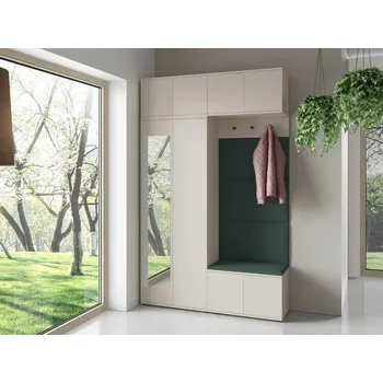 Předsíňová stěna Předsíňová stěna Bianco 1 - P/2 Barva čalounění: Tmavě zelená - Trinity 28