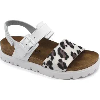 Dámské sandále Dámské kožené sandály LEON 6302 - Bílá Velikost: 39