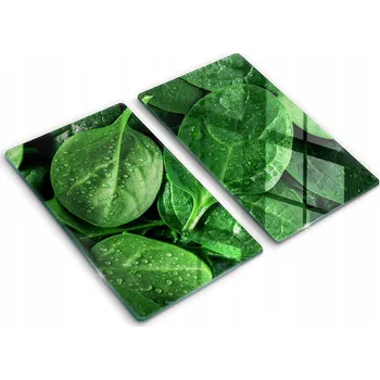 Obraz Dekorativní skleněné kuchyňské desky na krájení 2x30x52 cm Lístky bazalky