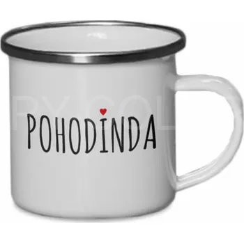 Gravírování Tradiční smaltovaný hrnek s nerezovým lemem 160ml - s vlastním potiske