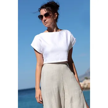 Dámské tričko Lotika Krátké 100% lněné tričko Lotika 1009486