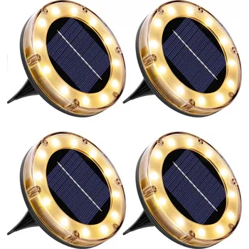 Venkovní osvětlení Bezdoteku LEDsolar venkovní světlo k zapíchnutí do země ABS 4 ks, 12 LED, bezdrátové, iPRO, 1W, teplá barva