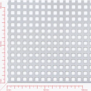 Plech Děrovaný plech; děrování čtvercové řadové; otvor 5mm; rozteč 8mm