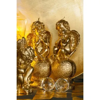 Svíčka Svíčka ANDĚL na kouli 200g zlatý