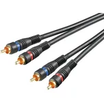 RCA - RCA stereo kabel 2 m, zlacený, černý
