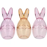 3ks pastelová skleněná dóza vajíčko s oušky Rabbi - Ø 10*22 cm