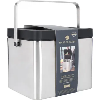 Odpadkový koš KitchenCraft Kitchen Craft, nerezový koš na bioodpad s antimikrobiálním víkem