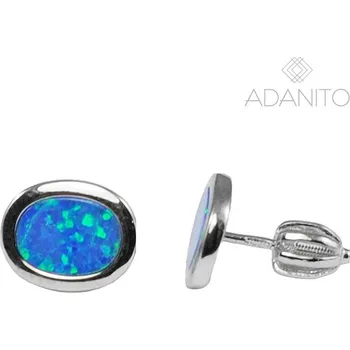 Náušnice Stříbrné opálové náušnice na šroubek