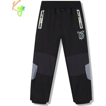 Dětská móda Dětské softshellové kalhoty/jarní Kugo HK5655 černé/zelený zip Velikost oblečení: 122