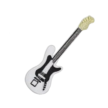 Nášivka Nažehlovací nášivka - elektrická kytara bílá (4,3 x 14,0 cm)