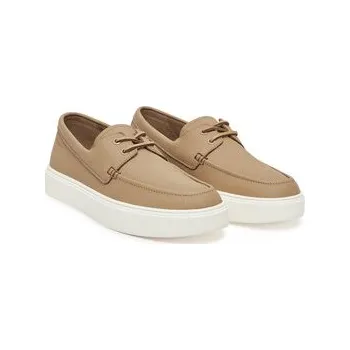 Dámská obuv Calvin Klein Mokasíny Hybrid Lace Up Boat Lth HM0HM01812 Hnědá 42