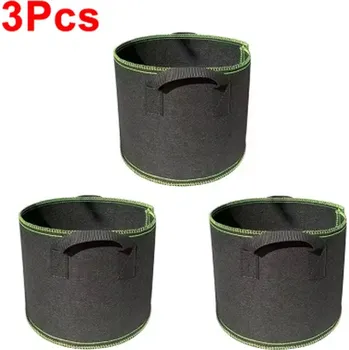 Mulčovací textilie Pěstební květináč z netkané textilie - 3 ks (7 velikostí) Barva: zelená, Velikost: 18x15 cm