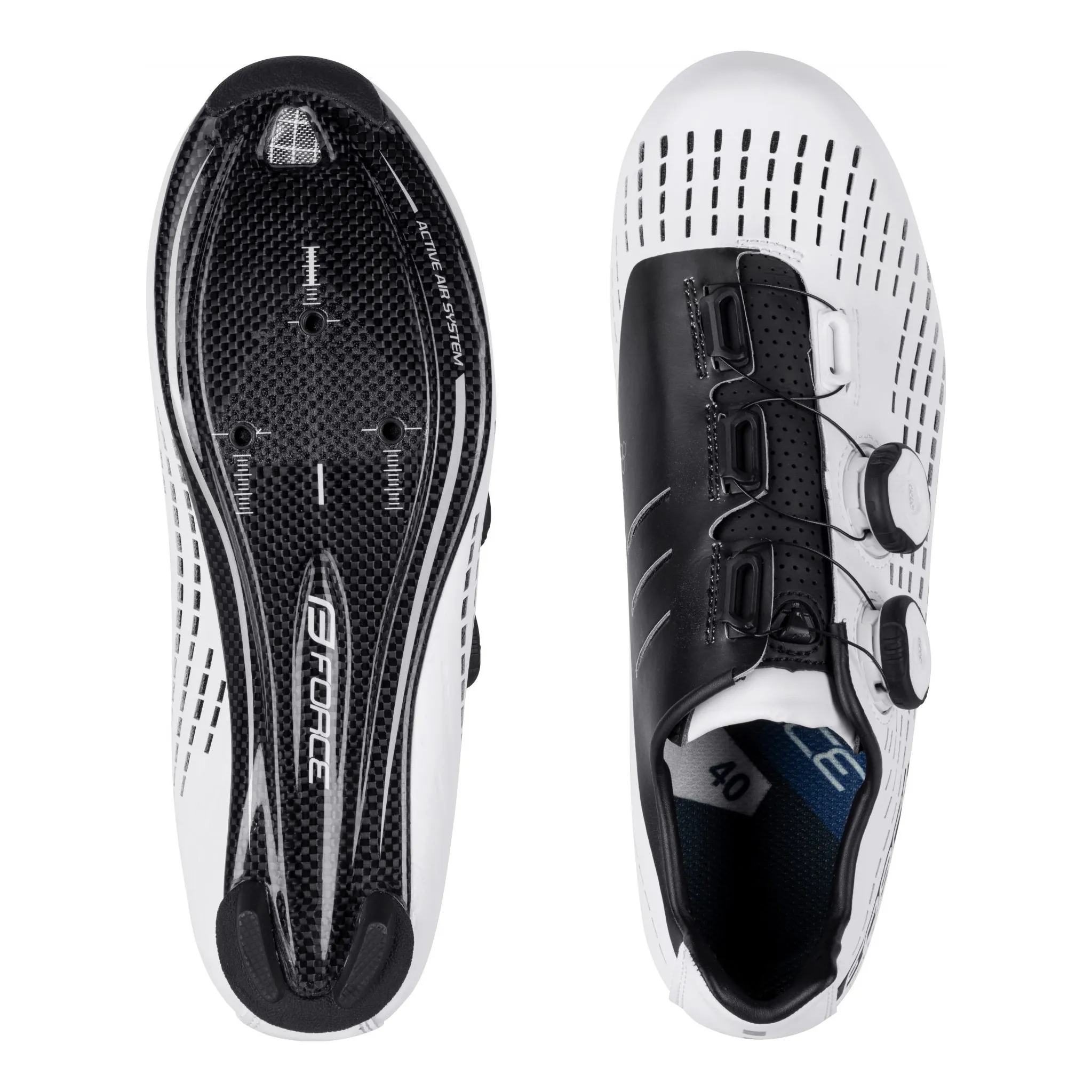 Fotografie 4 - Pánské cyklistické tretry Force Road Revolt Carbon bílé 43