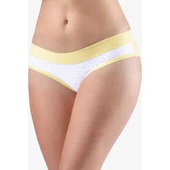 Kalhotky GINA dámské kalhotky francouzské, šité, bokové, s potiskem Disco XVIII 14158P Barva: šampaň bílá, Velikost: 42/44
