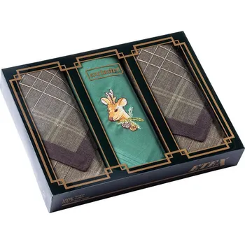 Látkový kapesník Dárková sada pánských kapesníků SRNEC 3 ks