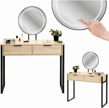 Toaletní stolek Jumi Toaletní stolek s LED zrcadlem ve stylu LOFT