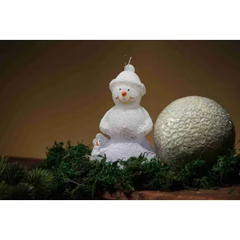 Svíčka Svíčka LED 330g Sněhulák