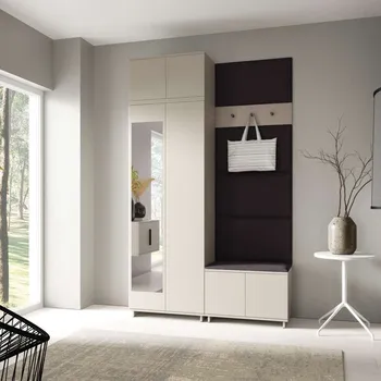 Předsíňová stěna Předsíňová stěna Bianco 4 - P/6 Barva čalounění: Černá - Trinity 16