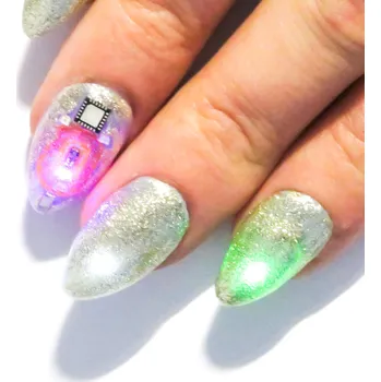 Umělé nehty Pimoroni NFC LED samolepky na nehty, duhové (5 ks)