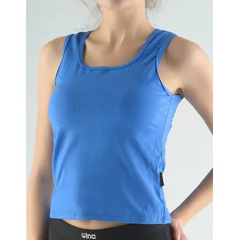 Dámské oblečení GINA dámské tílko, širší ramínka, šité, jednobarevné 98000P Barva: atlantic, Velikost: S